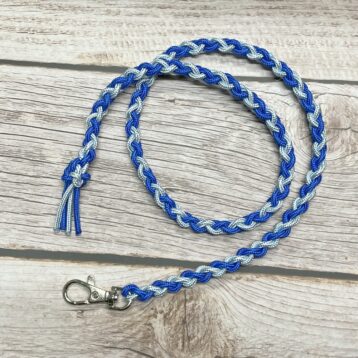 Anbindestrick Royalblau-Hellblau