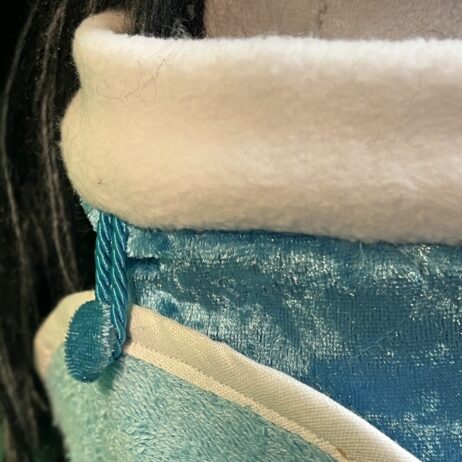 Samtdecke blau-weiss – Bild 2