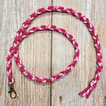 Anbindestrick pink-weiss-pink